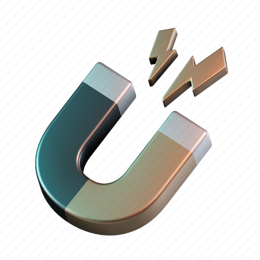 Magnet, power, attract, horseshoe, physics 3D illustration - Download on Iconfinder
