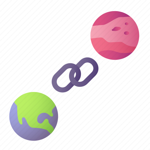 Planets, link, connection, earth, mars icon - Download on Iconfinder