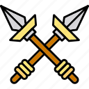 spears, battle, harpoon, warrior, weapon