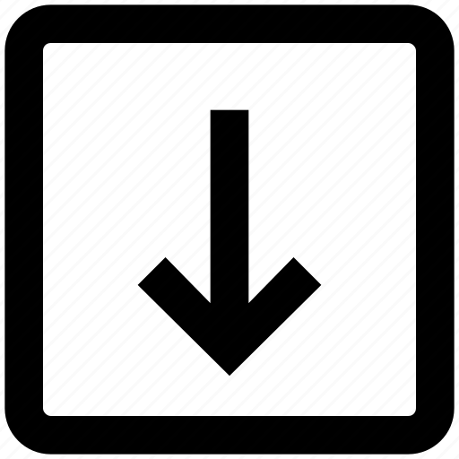 Arrow, box, down, down arrow, forward, material, square icon - Download on Iconfinder