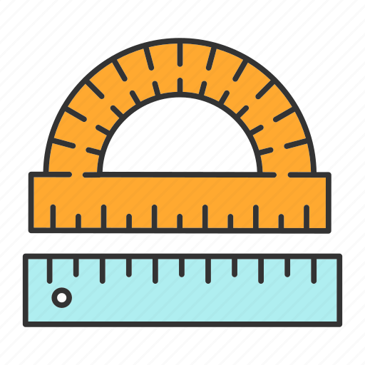 Drafting, geometry, mathematics, maths, protractor, ruler, school icon - Download on Iconfinder