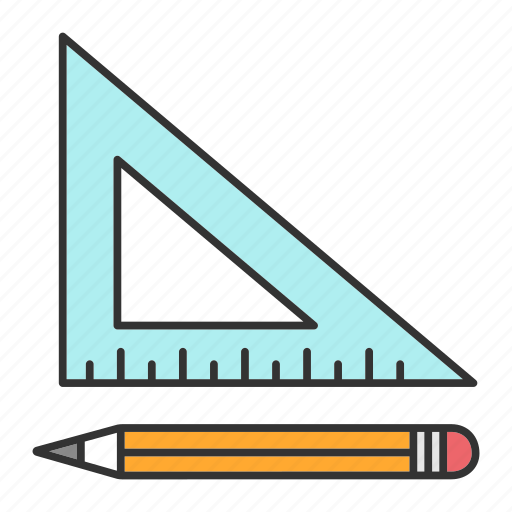 Drafting, geometry, maths, pencil, ruler, triangular, triangular ruler icon - Download on Iconfinder