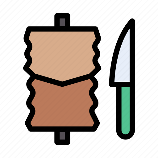 Barbecue, food, kebab, knife, meat icon - Download on Iconfinder