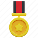 medal, banner, star, sport, award, prize, ribbon, 3d 