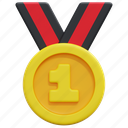 medal, place, first, award, winner, prize, ribbon, 3d 