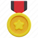 medal, star, label, sport, award, prize, ribbon, 3d 
