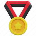 medal, star, ribbon, sport, award, prize, 3d 
