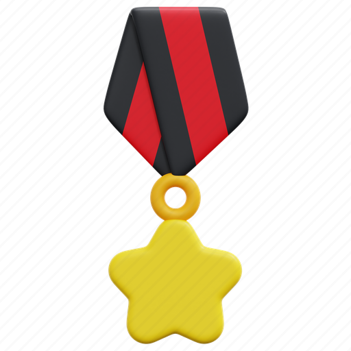 Medal, award, star, winner, prize, ribbon, 3d 3D illustration - Download on Iconfinder