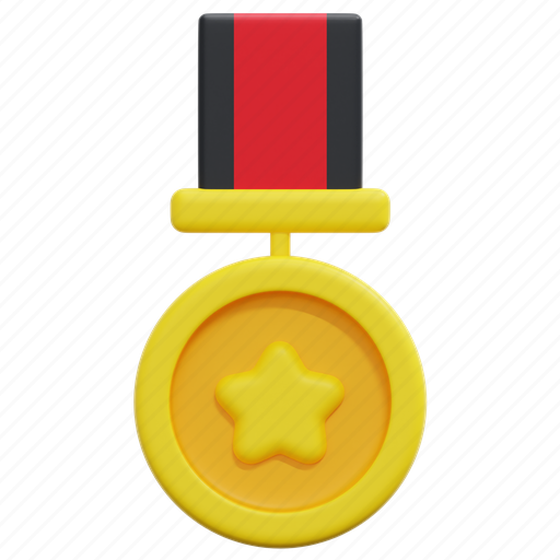 Medal, banner, star, sport, award, prize, ribbon 3D illustration - Download on Iconfinder