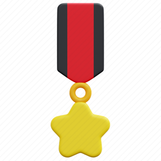 Medal, star, award, winner, prize, ribbon, 3d 3D illustration - Download on Iconfinder