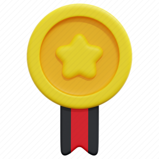 Medal, star, banner, sport, award, prize, ribbon 3D illustration - Download on Iconfinder