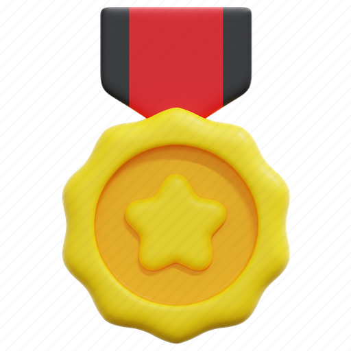 Medal, star, label, award, winner, prize, ribbon 3D illustration - Download on Iconfinder
