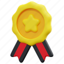 medal, badge, star, award, winner, ribbon, prize, 3d 