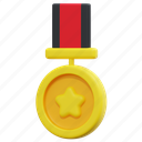medal, banner, star, sport, award, ribbon, prize, 3d 