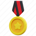 medal, label, star, sport, award, ribbon, prize, 3d 