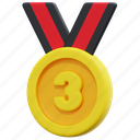 medal, place, third, award, winner, ribbon, prize, 3d 