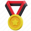medal, star, ribbon, sport, prize, award, 3d 