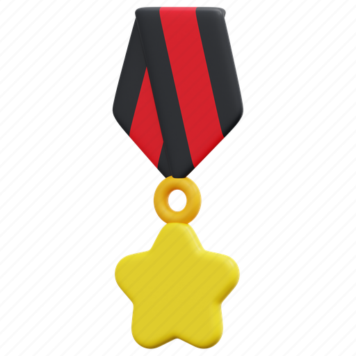 Medal, award, star, winner, ribbon, prize, 3d 3D illustration - Download on Iconfinder