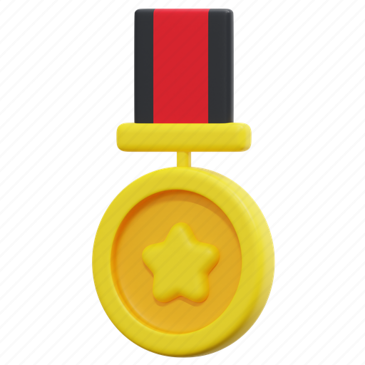 Medal, banner, star, sport, award, ribbon, prize 3D illustration - Download on Iconfinder