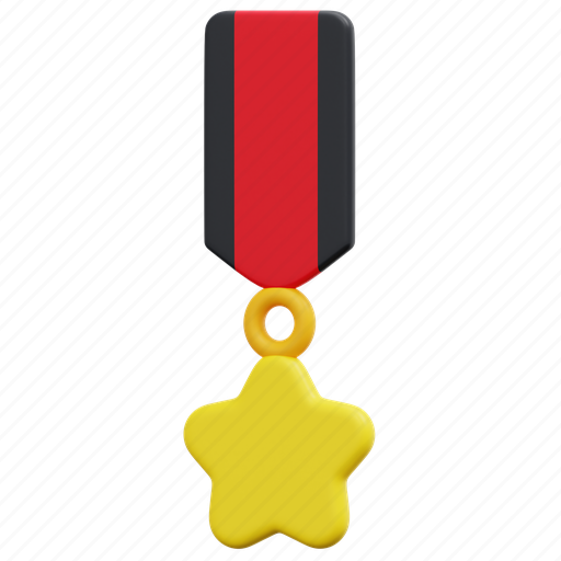 Medal, star, award, winner, ribbon, prize, 3d 3D illustration - Download on Iconfinder