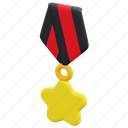 medal, award, star, prize, winner, ribbon, 3d