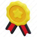 medal, badge, star, award, prize, winner, ribbon, 3d