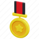 medal, banner, star, sport, prize, award, ribbon, 3d