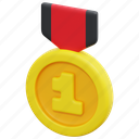 medal, first, place, award, prize, winner, ribbon, 3d