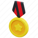 medal, label, star, sport, prize, award, ribbon, 3d