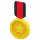 medal, ribbon, star, award, sport, prize, 3d