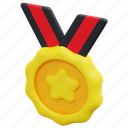 medal, star, badge, award, prize, winner, ribbon, 3d