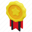 medal, symbol, star, award, prize, winner, ribbon, 3d
