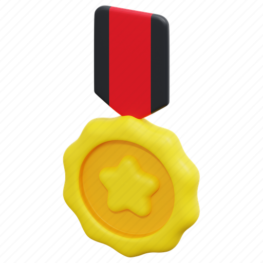 Medal, ribbon, star, winner, award, prize, 3d icon - Download on Iconfinder