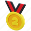 medal, place, second, award, prize, winner, ribbon, 3d 