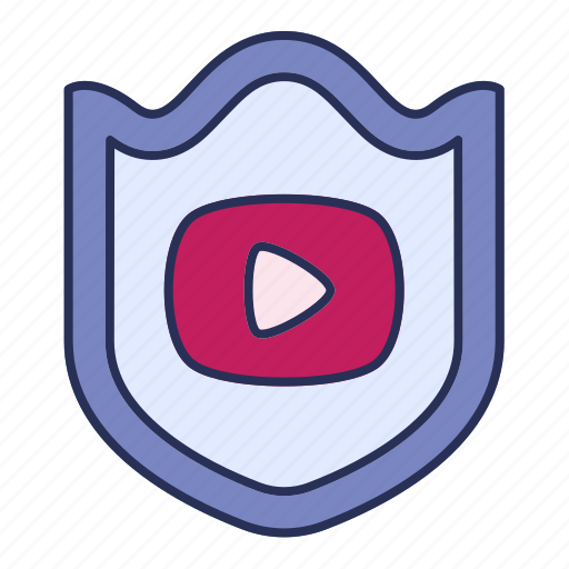 Shield, protect, media, development, video, secure icon - Download on Iconfinder