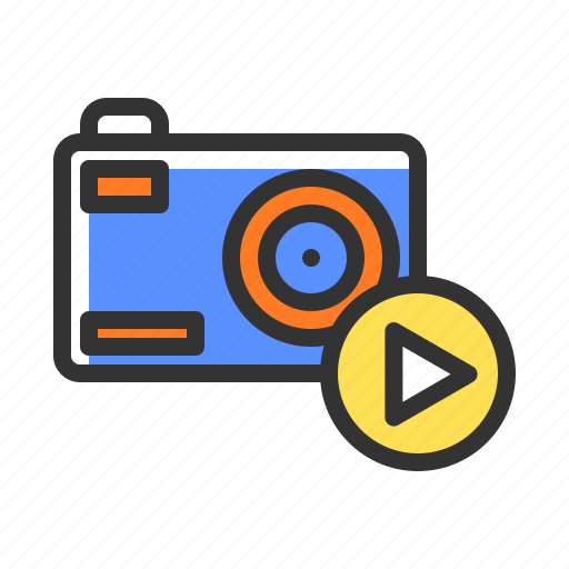 Camera, digital, media, on, play, player, turn icon - Download on Iconfinder