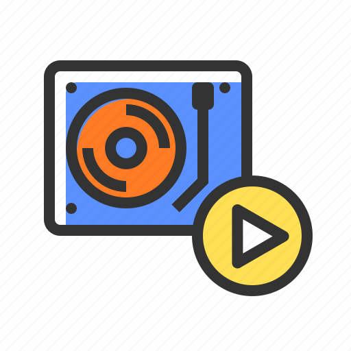 Cd, gramophone, media, on, play, player, turn icon - Download on Iconfinder
