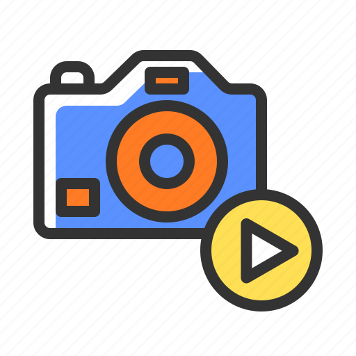 Camera, dslr, media, on, play, player, turn icon - Download on Iconfinder