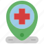 location, hospital, medical, center, mark, map, pin 