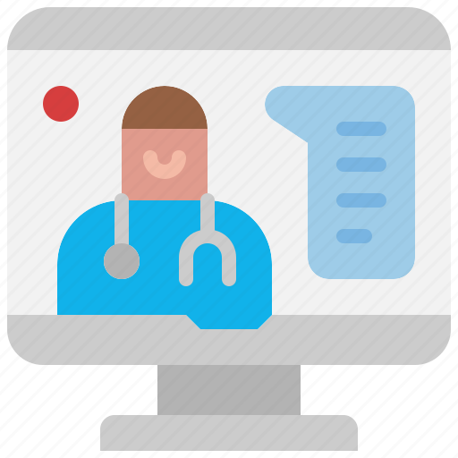 Video, call, doctor, consultation, online, monitor, conversation icon - Download on Iconfinder