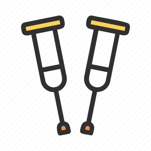 Crutch, crutches, leg, hospital, medical, injury icon - Download on Iconfinder