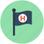 ensign, flag, hospital flag, hospital symbol, insignia 