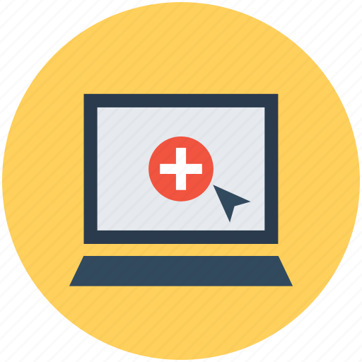 Hospital laptop, hospital records, laptop, online aid, online first aid icon - Download on Iconfinder