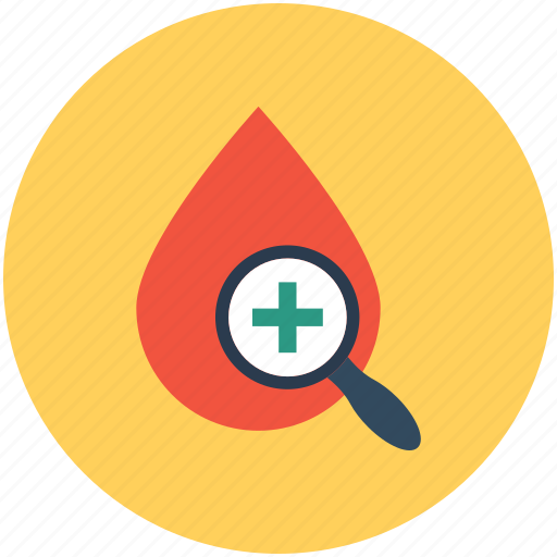 Blood analysis, blood drop, blood examine, blood test, magnifier icon - Download on Iconfinder