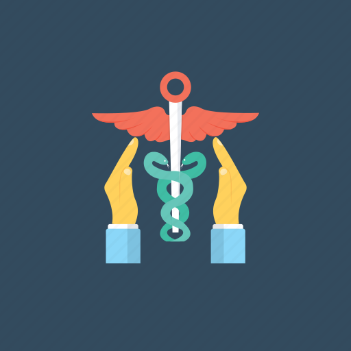 Hands with caduceus, health and safety, healthcare, life defense, safe life icon - Download on Iconfinder