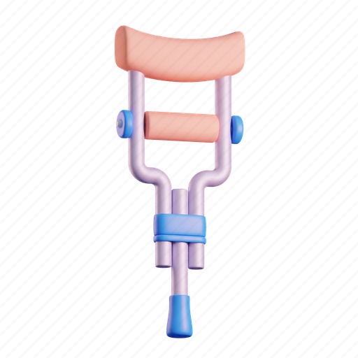 Crutch, injury, mobility aid, crutches 3D illustration - Download on Iconfinder