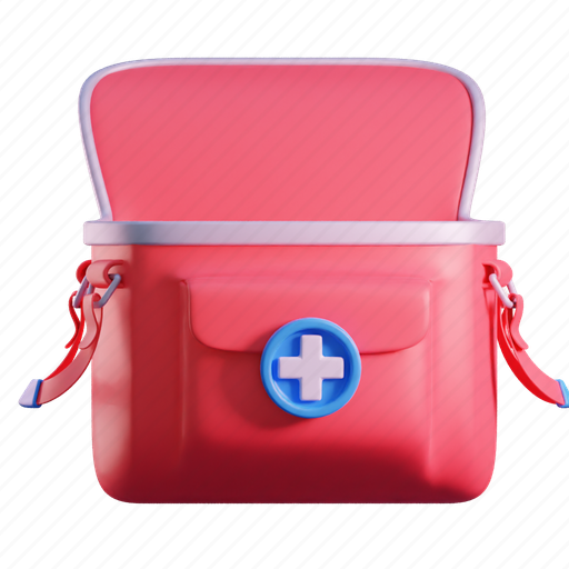 Medical bag, healthcare, aid, kit 3D illustration - Download on Iconfinder