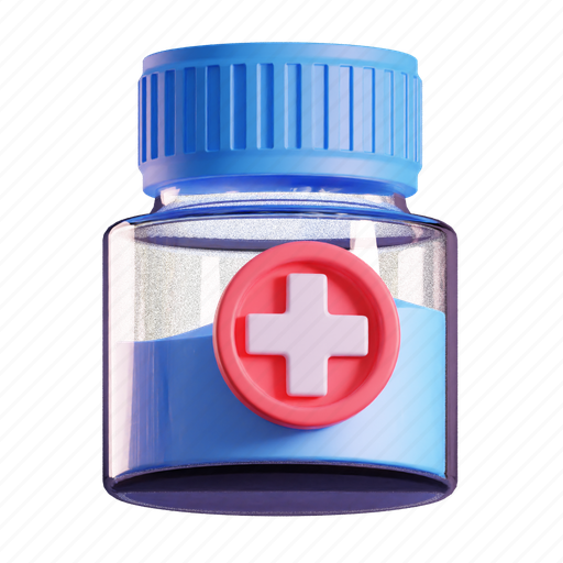 Medicine, pharmacy, medicine bottle 3D illustration - Download on Iconfinder