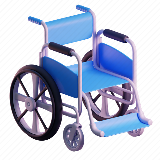 Wheel chair, medical, disable, patient, disability 3D illustration - Download on Iconfinder