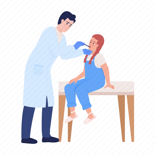 Medicine, kid, checkup, sore throat, pediatrician, medical examination illustration - Download on Iconfinder